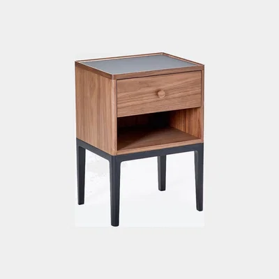 The Conran Shop Monument 1-Drawer Bedside Table with Niche in Walnut