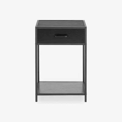 Cult Furniture £30  Off  Seaford 1 Drawer Bedside Table, Black Ash Effect