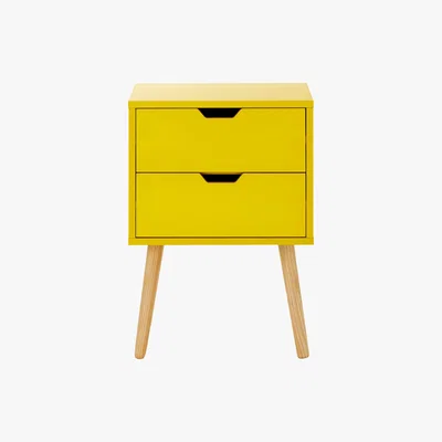 Dunelm Nyborg Bedside Table Yellow