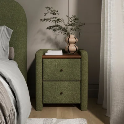 Dunelm Squidge 2 Drawer Boucle Bedside Table