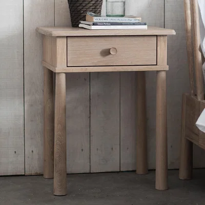 Dunelm Waverly 1 Drawer Bedside Table Natural