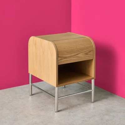 Dunelm Yinka Ilori Half Log 1 Drawer Bedside Table