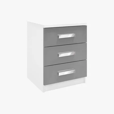 Dunelm Moritz 3 Drawer Bedside White