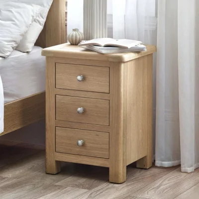Dunelm Memphis 3 Drawer Bedside Table