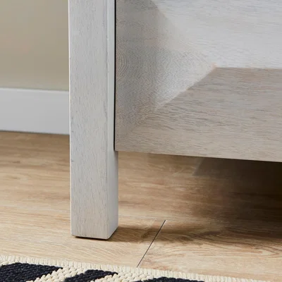 Dunelm Watkins 2 Drawer Bedside Table, Mango Wood White