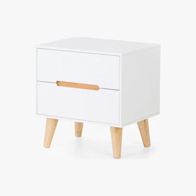 Dunelm Alicia 2 Drawer Bedside Table White
