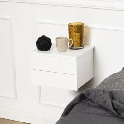 Dunelm Return - Furniture To Go Avignon 2 Drawer Bedside Table, White