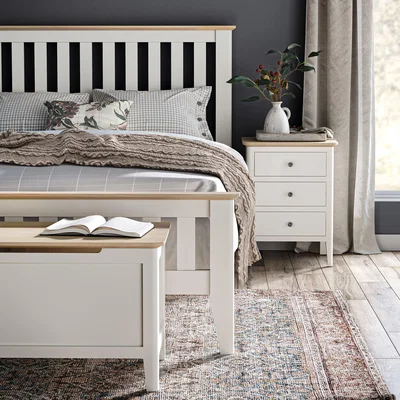 Dunelm Marlow Bedside Table White
