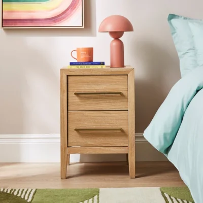Dunelm Holden 2 Drawer Bedside Table