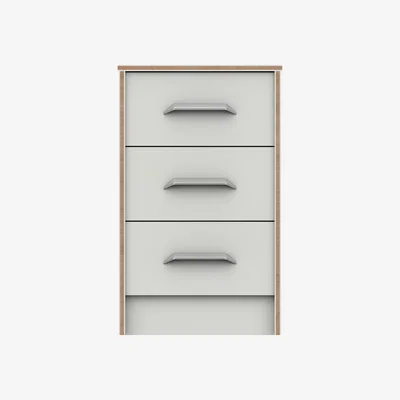 Dunelm Florine 3 Drawer Bedside Table White