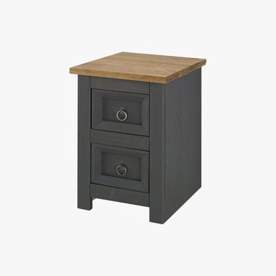 Dunelm Corona Carbon 2 Drawer Bedside Grey