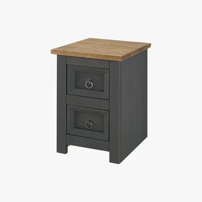 Dunelm Corona Carbon 2 Drawer Bedside Grey