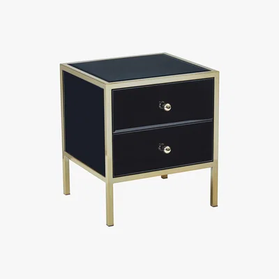 Dunelm Fenwick 2 Drawer Bedside Table Black