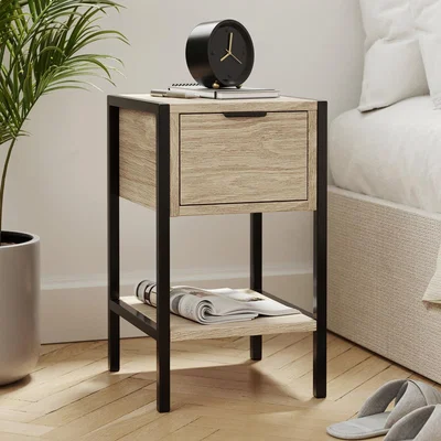 Dunelm Cleo 1 Drawer Bedside Oak Effect Oak