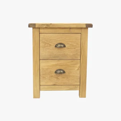 Dunelm 2 Drawer Cup Handle Bedside Table Natural
