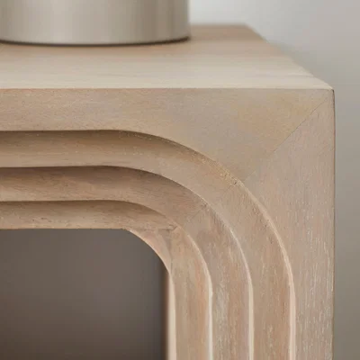 Dunelm Romy Bedside Table, Mango Wood Dark Stained Wood