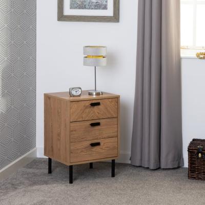 Dunelm Return - Barker 3 Drawer Bedside Table, Oak Effect