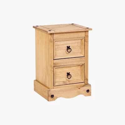 Dunelm Corona 2 Drawer Bedside Table Natural