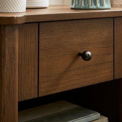 Dunelm Ratcliffe 1 Drawer Bedside Table Light Oak