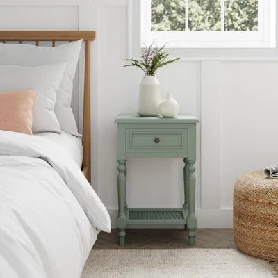 Dunelm Lucy Nightstand Light Green Green