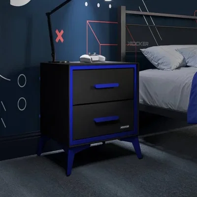 Dunelm X Rocker Arcane 2 Drawer Bedside Table