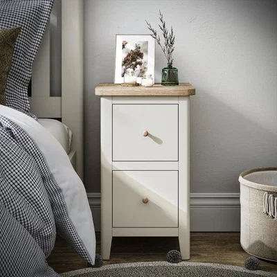 Dunelm Bromley II 2 Drawer Slim Bedside Table