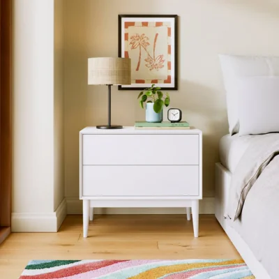 Dunelm Juna 2 Drawer Wide Bedside Table