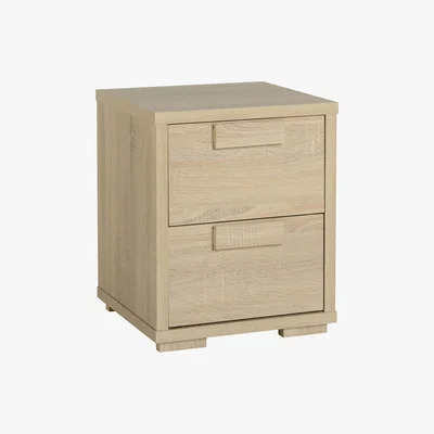 Dunelm Cambourne 2 Drawer Bedside Table Natural