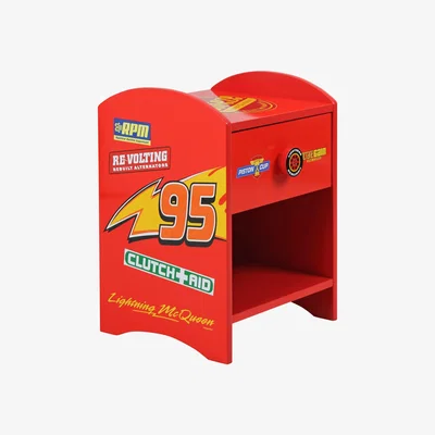 Dunelm Pixar Lightning McQueen Bedside Table Red