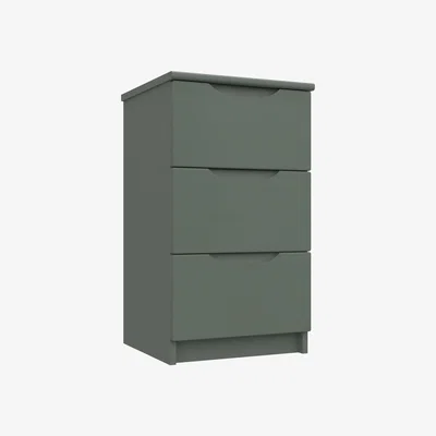 Dunelm Legato 3 Drawer Bedside Table Green
