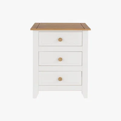 Dunelm Quitman Capri Bedside Cabinet White