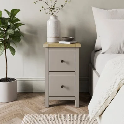 Dunelm Olney Slim 2 Drawer Bedside Table