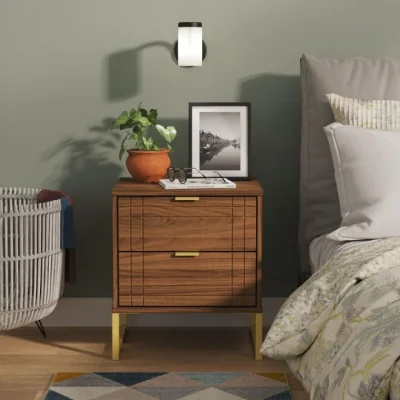 Dunelm Darlton 2 Drawer Bedside Table