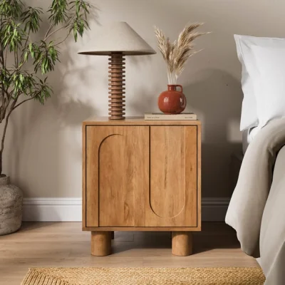 Dunelm Juni Bedside Table, Mango Wood