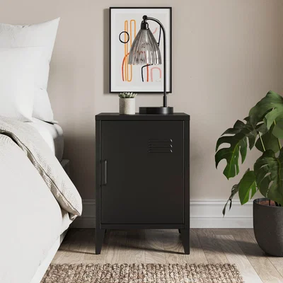 Dunelm Helga Metal Bedside Table Black