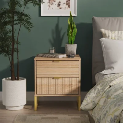 Dunelm Harborne 2 Drawer Bedside Table