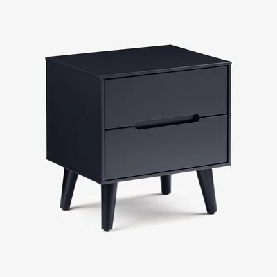 Dunelm Cecil 2 Drawer Bedside, Anthracite Anthracite