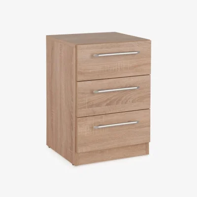 Dunelm Return - Holborn 3 Drawer Bedside Table, Light Wood