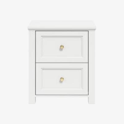 Dunelm Ives 2 Drawer Bedside Cabinet, White