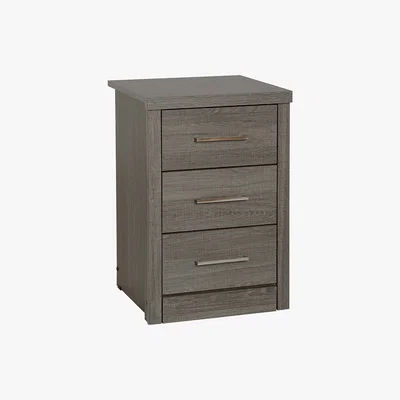 Dunelm Lennon Black 3 Drawer Bedside Chest Black