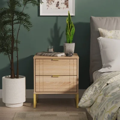 Dunelm Darlton 2 Drawer Bedside Table