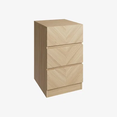 Dunelm Taranto 3 Drawer Bedside Table Euro Oak