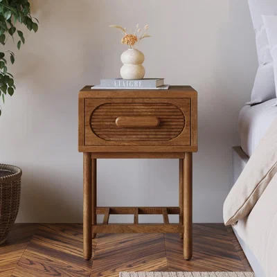 Dunelm Khari 1 Drawer Bedside Mango Wood Brown