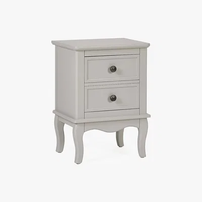 Dunelm Clara 2 Drawer Bedside Table Grey