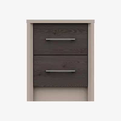 Dunelm Dolan 2 Drawer Bedside Table Dark Wood (Brown)