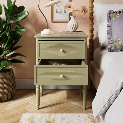 Dunelm Ottilie 2 Drawer Bedside Table