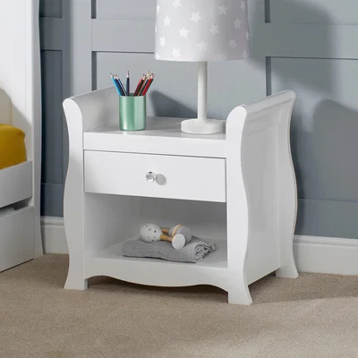 Dunelm Ickle Bubba Snowdon 1 Drawer Bedside Table White