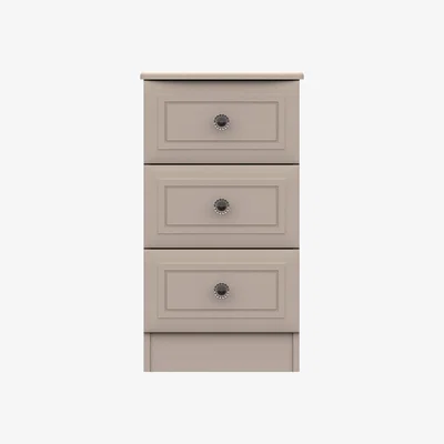 Dunelm Portia 3 Drawer Bedside Table Earth (Brown)