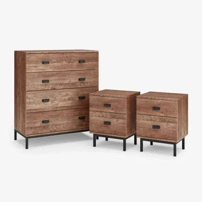 Dunelm Fulton 2 Drawer Bedside Tables & 4 Drawer Chest Bundle