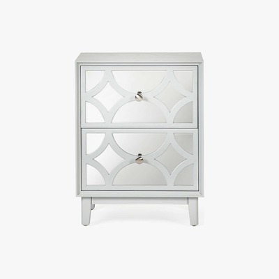 Dunelm Delphi 2 Drawer Bedside Table Grey